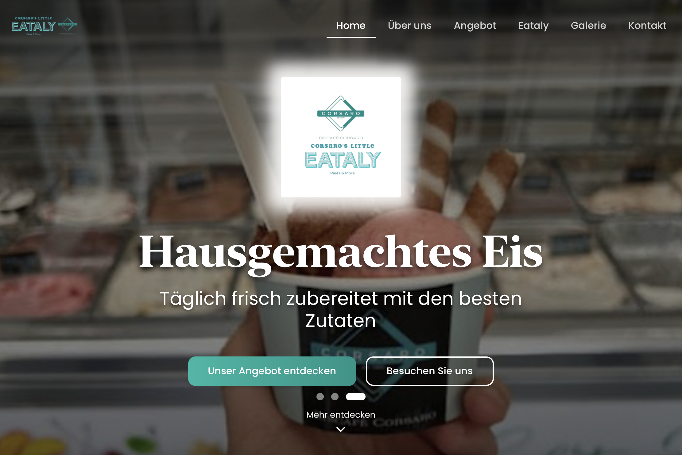 Eiscafé Corsaro Reutlingen Website Screenshot